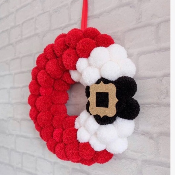 Other - Christmas Santa Pom Wreath